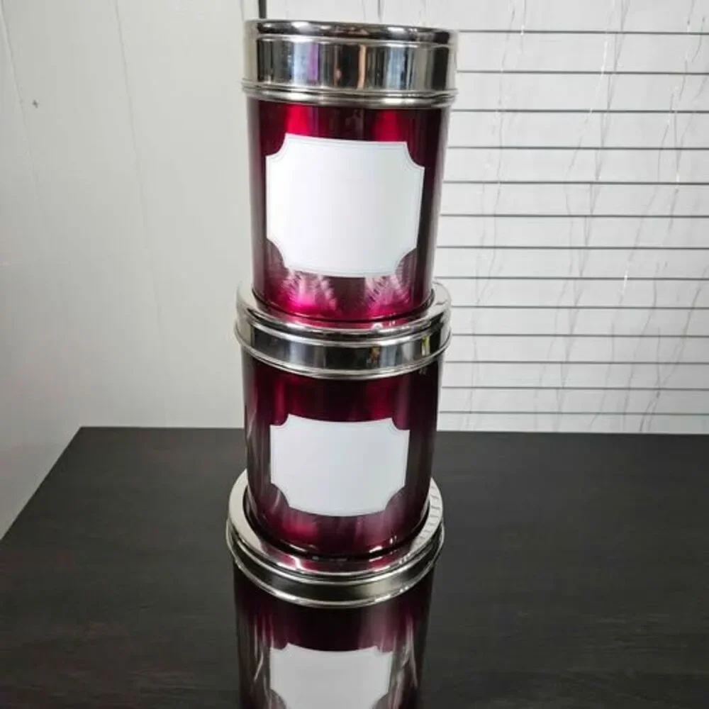 One-of-a-Kind Metallic Magenta Kitchen Canister Set